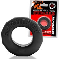 Oxballs - Sprocket Cockring - Night Edition - Siliconen/TPR - Zwart