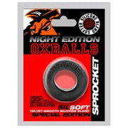 Oxballs - Sprocket Cockring - Night Edition - Siliconen/TPR - Zwart