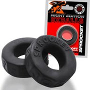 Oxballs - Sprocket Cockring - Night Edition - Siliconen/TPR - Zwart