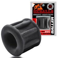 Sport Fucker - Baller - Cockring en Ballstretcher - Night Edition - Siliconen/TPR - Zwart