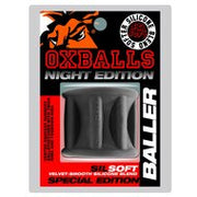 Sport Fucker - Baller - Cockring en Ballstretcher - Night Edition - Siliconen/TPR - Zwart