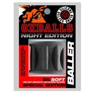 Sport Fucker - Baller - Cockring en Ballstretcher - Night Edition - Siliconen/TPR - Zwart