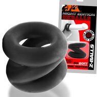 Oxballs - Z-Balls Ballstretcher - Night Edition - Siliconen/TPR - Zwart