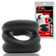Oxballs - Z-Balls Ballstretcher - Night Edition - Siliconen/TPR - Zwart
