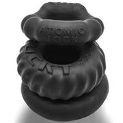 Oxballs - Bonemaker Cockring Set - Night Edition - Siliconen/TPR - Zwart