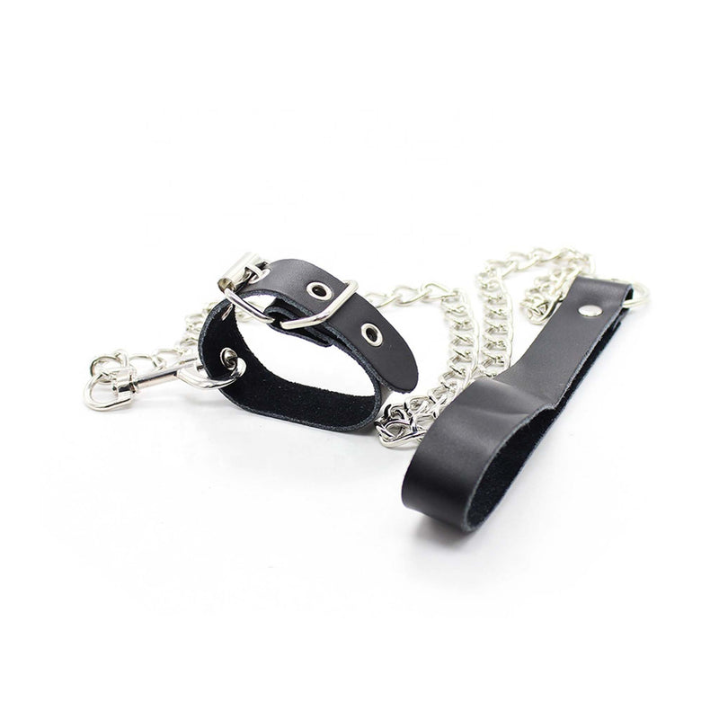 Smart Moves - Penis Strap met Leiband - Zwart/Zilver-Erotiekvoordeel.nl