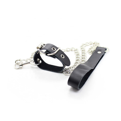 Smart Moves - Penis Strap met Leiband - Zwart/Zilver-Erotiekvoordeel.nl