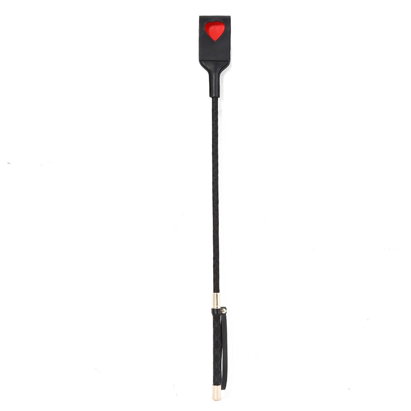 Smart Moves - Paardrijzweepje met Rood Hartje - PU Leer - Zwart-Erotiekvoordeel.nl