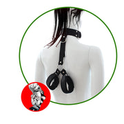Smart Moves - Collar met Handboeien aan Verbindende Riem - Zwart-Erotiekvoordeel.nl