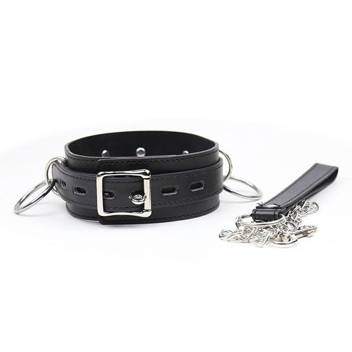 Smart Moves - Collar met Drie Ringen - Inclusief Leiband - Zwart-Erotiekvoordeel.nl