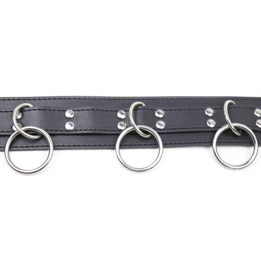 Smart Moves - Collar met Drie Ringen - Inclusief Leiband - Zwart-Erotiekvoordeel.nl