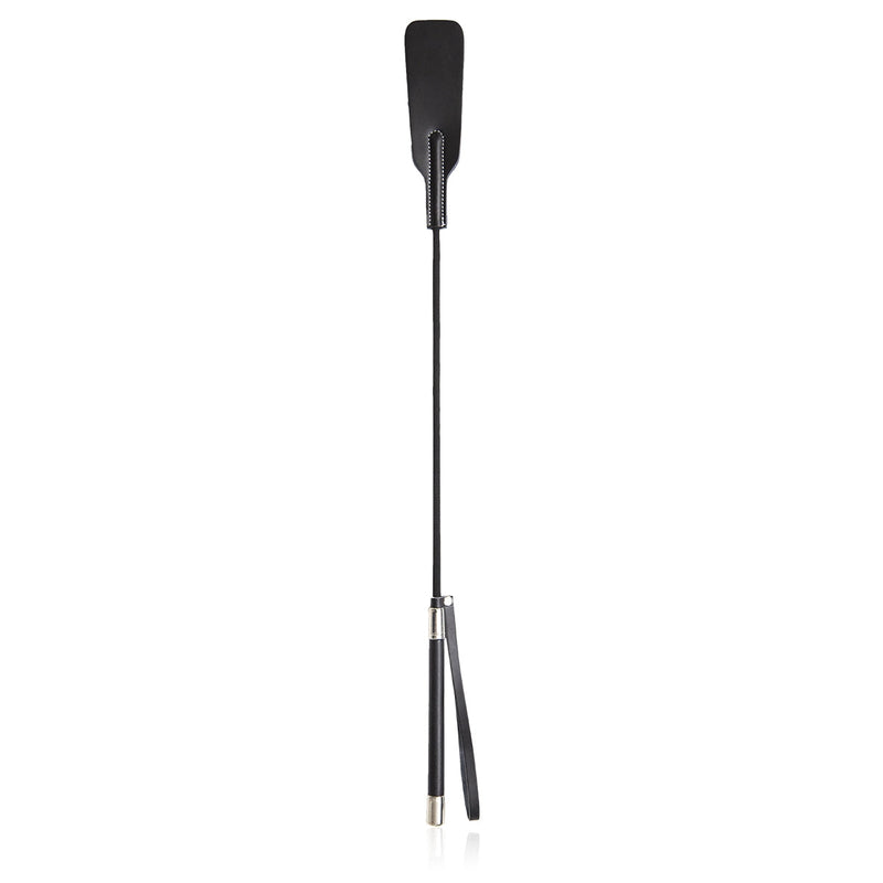 Smart Moves - Lederen Paardrijzweepje - Dubbele Flap - 54 cm - Zwart-Erotiekvoordeel.nl