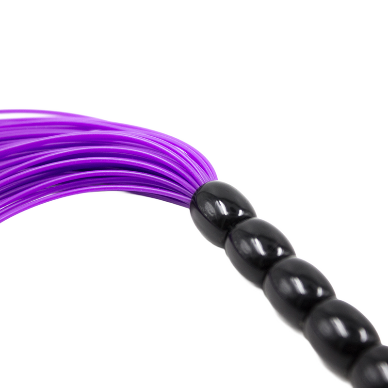 Smart Moves - Mini Flogger - Siliconen Strengen - Kralen Handvat - 21 cm - Paars-Erotiekvoordeel.nl