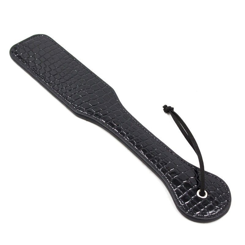 Smart Moves - Rechte Paddle - Lakleer - 32 cm - Snake Print - Zwart-Erotiekvoordeel.nl