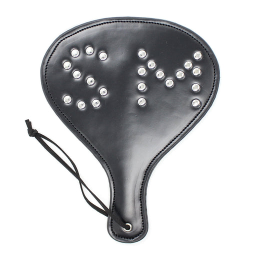 Smart Moves - Ronde Paddle met Siernieten - PU Leer - Zwart-Erotiekvoordeel.nl