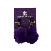 Smart Moves - Tepelklemmen met Fluffy Pompoms - Paars-Erotiekvoordeel.nl