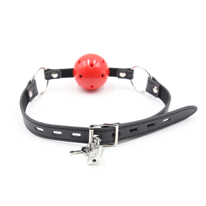 Smart Moves - Ball Gag - Plastic Bal met Ademgaten - Rood/Zwart-Erotiekvoordeel.nl