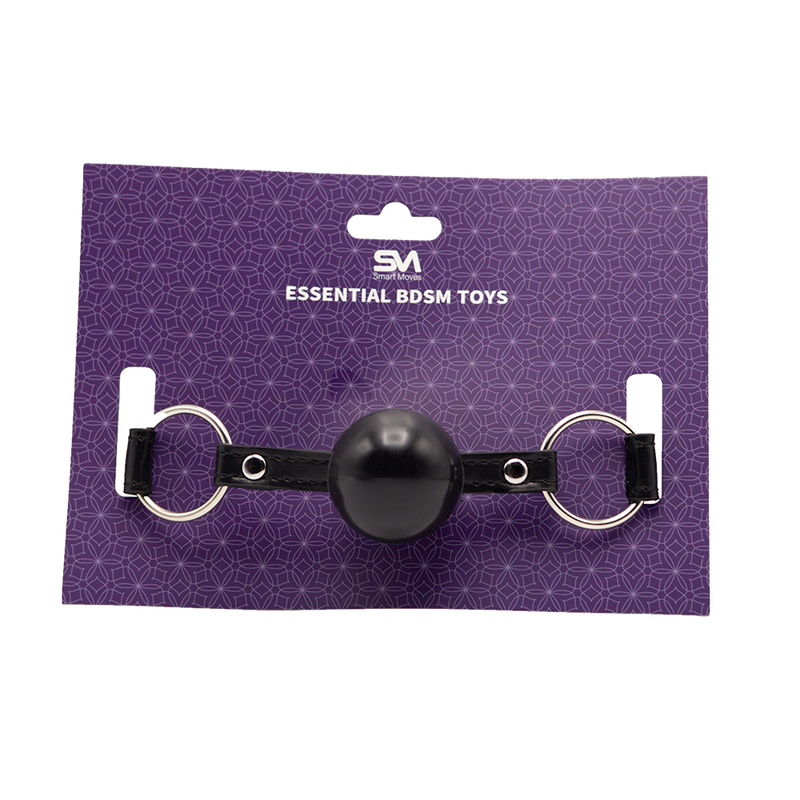 Smart Moves - Ball Gag - Siliconen Bal - PU Lederen Band - Zwart-Erotiekvoordeel.nl