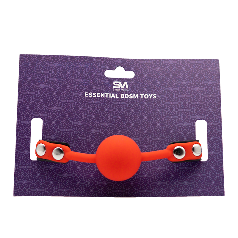 Smart Moves - Comfortabele Siliconen Ball Gag - Zwart/Rood-Erotiekvoordeel.nl