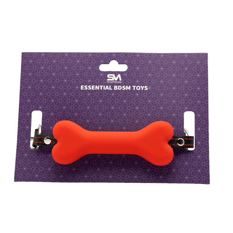 Smart Moves - Silicone Hondenbot Gag - Rood/Zwart-Erotiekvoordeel.nl