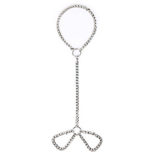 Smart Moves - Ketting Collar met Verbonden Handboeien - Zilver-Erotiekvoordeel.nl