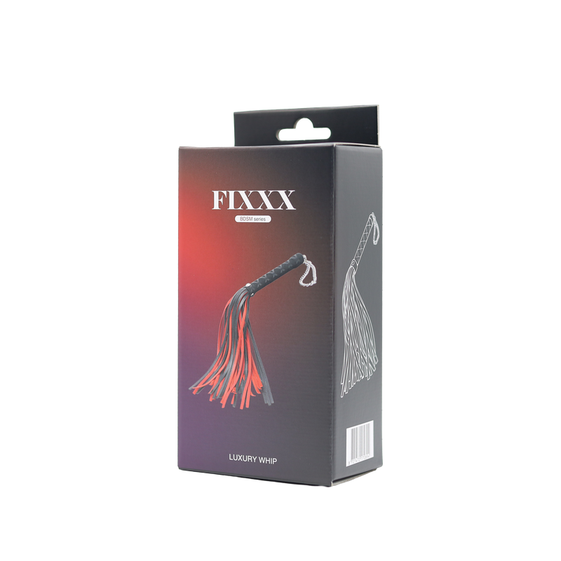 Fixxx - Luxe Flogger - Kunstleer - Zwart/Rood