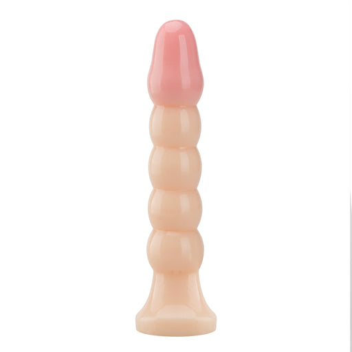 Being Fetish - PVC Anaal Plug met Ribbels - 14,5 cm - Lichte Huidskleur-Erotiekvoordeel.nl