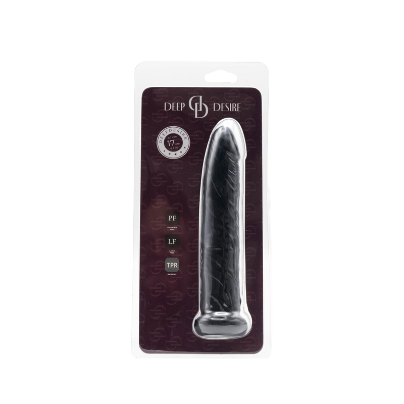 Deep Desire - Dildo zonder Balzak - 17 cm - TPR - Zwart-Erotiekvoordeel.nl