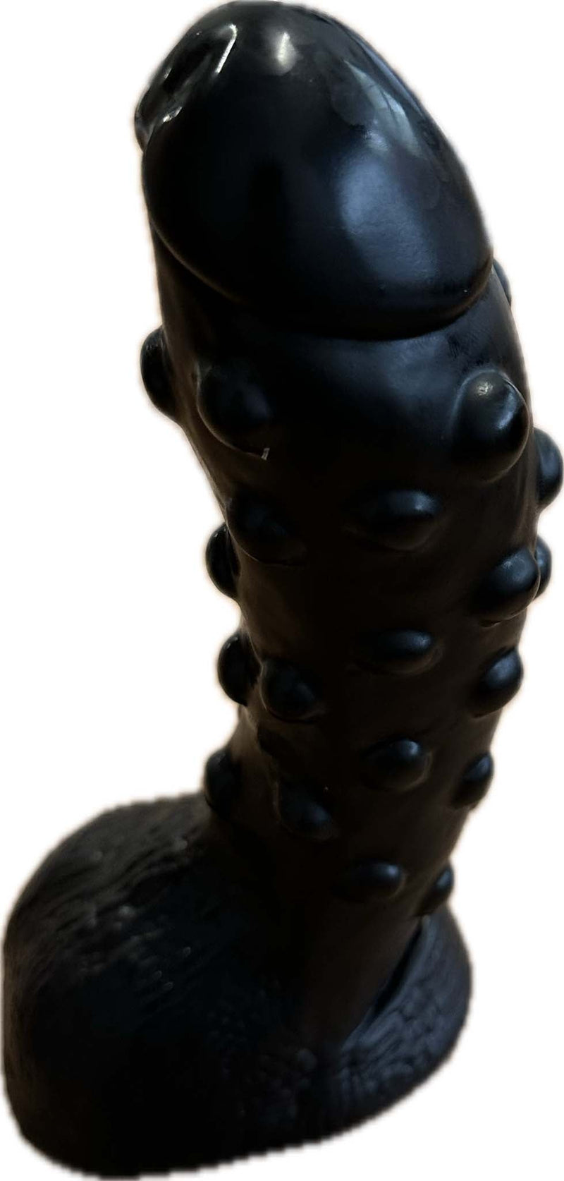 Being Fetish - PVC Dildo met Noppen - 23 cm - Zwart-Erotiekvoordeel.nl