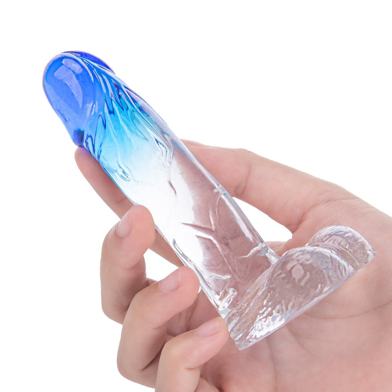 Deep Desire - Kleine Dildo - Kunstrubber - 11,5 cm - Transparant/Blauw-Erotiekvoordeel.nl