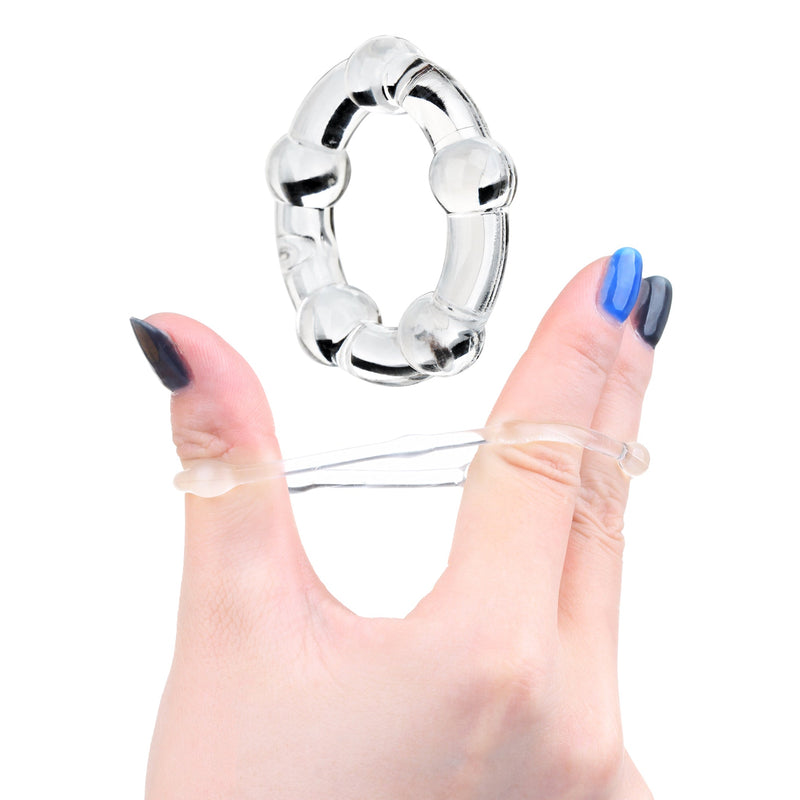 Being Fetish - Rekbare Rubberen Cockringen set - 3 stuks - Transparant-Erotiekvoordeel.nl