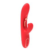 Inner Bloom - Rabbit Vibrator met Klop Functie en Clitoris Balletje - Rood-Erotiekvoordeel.nl