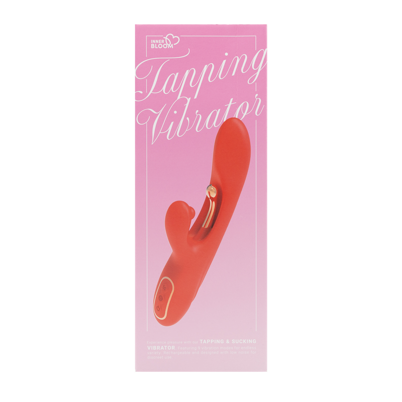 Inner Bloom - Rabbit Vibrator met Klop Functie en Clitoris Balletje - Rood-Erotiekvoordeel.nl