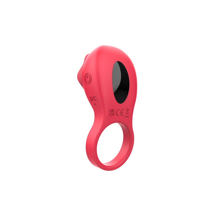 Rogue - Vibrerende Cockring met Clitoris Stimulator in Vorm van Roos - Rood-Erotiekvoordeel.nl