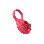 Rogue - Vibrerende Cockring met Clitoris Stimulator in Vorm van Roos - Rood-Erotiekvoordeel.nl
