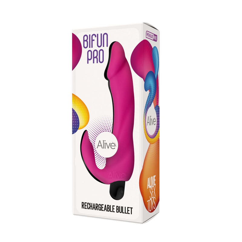 Alive - Bifun Pro Vibrator met Oplaadbare Bullet - Roze-Erotiekvoordeel.nl