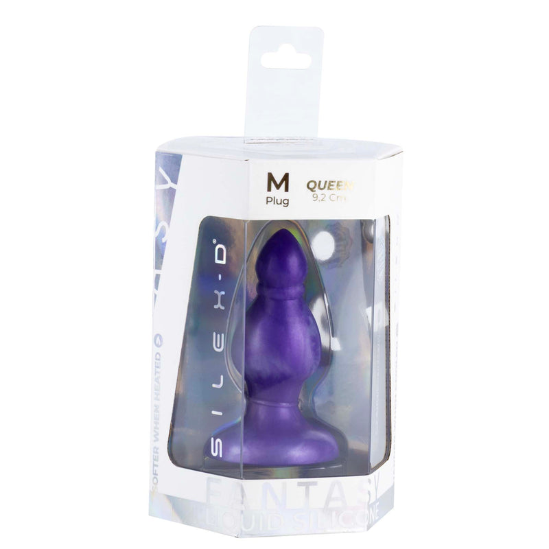 SILEXD - Queen - Thermoreactieve Siliconen Buttplug - 9.2 cm x 3.6 cm - Paars-Erotiekvoordeel.nl