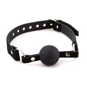 Rouge - Lederen Ball Gag - Zwart-Erotiekvoordeel.nl