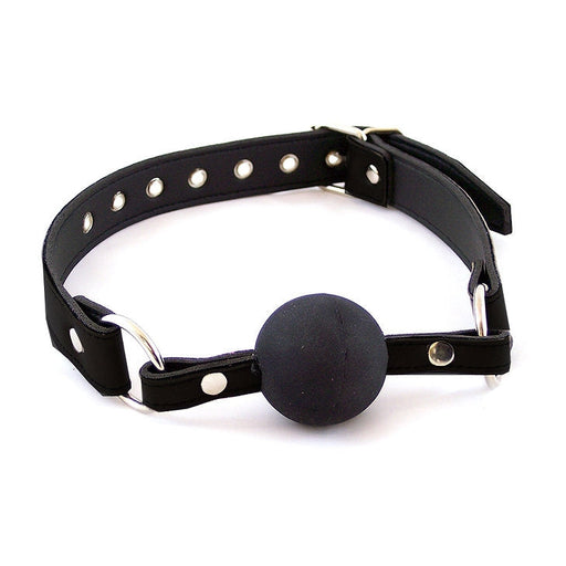 Rouge - Lederen Ball Gag - Zwart-Erotiekvoordeel.nl