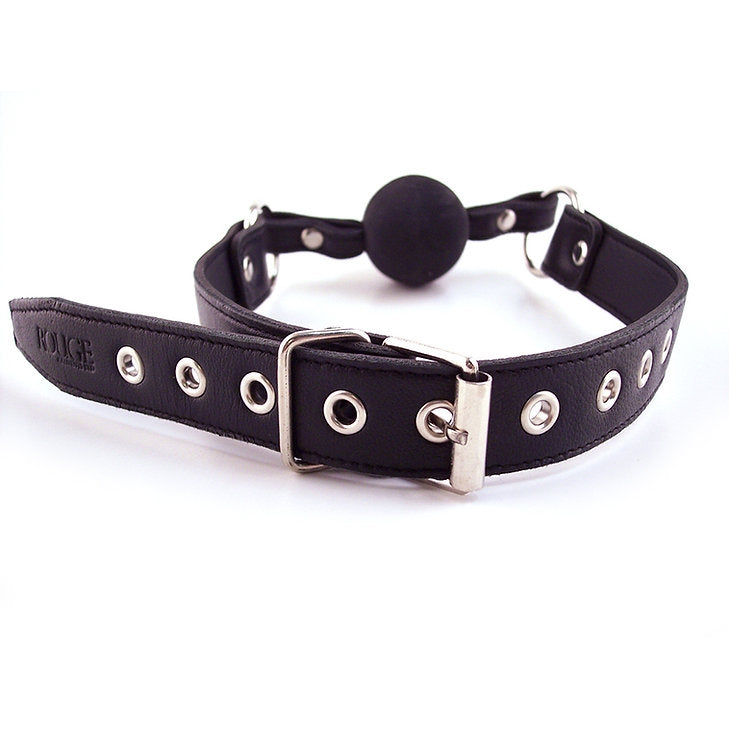 Rouge - Lederen Ball Gag - Zwart-Erotiekvoordeel.nl