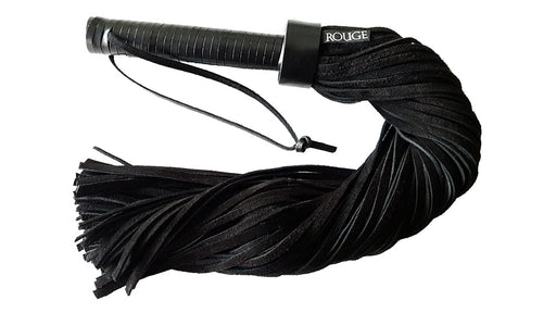 Rouge - Lange Suede Flogger - Zwart-Erotiekvoordeel.nl