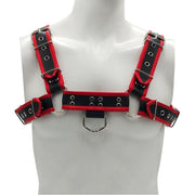 Rouge - Lederen Borstharnas voor Heren - Maat L/XL - Zwart/Rood-Erotiekvoordeel.nl