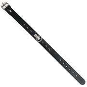 Rouge - Smalle Lederen Collar met Studs en Verwijderbare O-Ring - Zwart-Erotiekvoordeel.nl