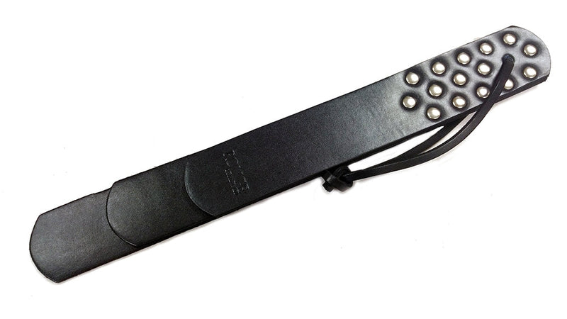Rouge - Lederen Paddle met Drie Straps - Zwart-Erotiekvoordeel.nl