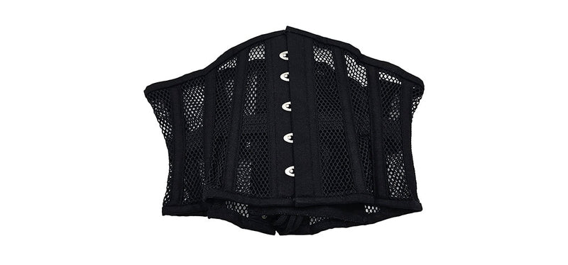 Rouge - Mesh Corset - Maat L-XL - Zwart-Erotiekvoordeel.nl
