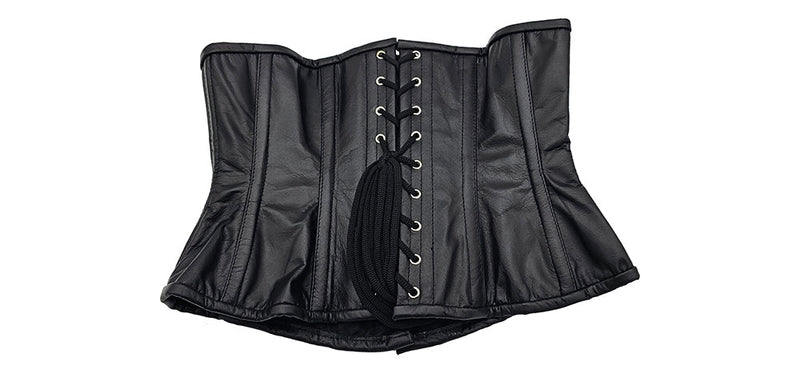 Rouge - Lederen Corset - Maat L-XL - Zwart-Erotiekvoordeel.nl
