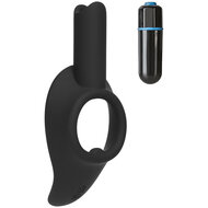 Kink by Doc Johnson - Cock Jock - Vibrerende Siliconen Cockring - Diameter 38 mm - Zwart