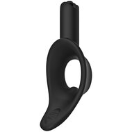 Kink by Doc Johnson - Cock Jock - Vibrerende Siliconen Cockring - Diameter 38 mm - Zwart