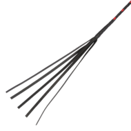 RISE - BDSM Zweep - Feather Single Tail - Zwart/Rood