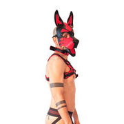 Brutus Vegan Puppy Harnas - Zwart/Rood - Maat L/XL